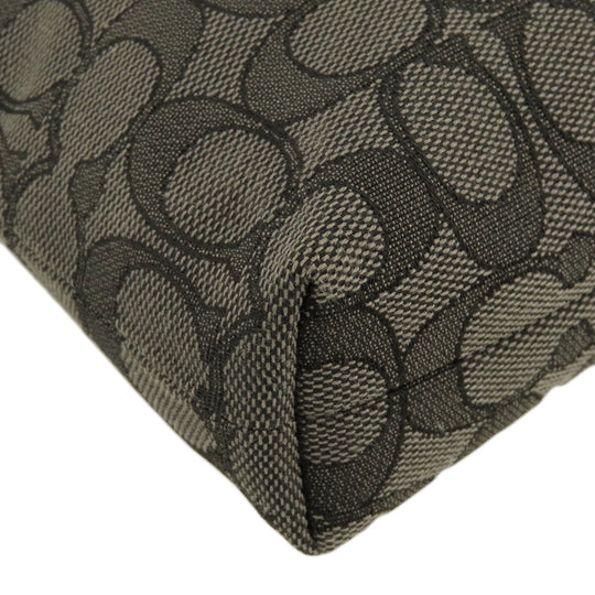 COACH Shoulder Bag F58285 Canvas, Leather gray Long Shoulder Signature Women Used Authentic