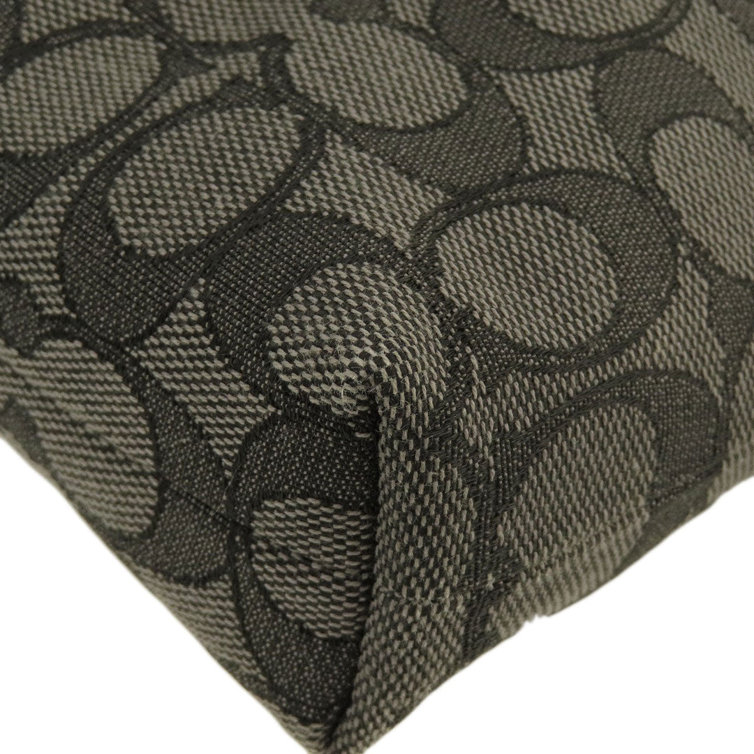 COACH Shoulder Bag F58285 Canvas, Leather gray Long Shoulder Signature Women Used Authentic