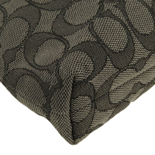 COACH Shoulder Bag F58285 Canvas, Leather gray Long Shoulder Signature Women Used Authentic