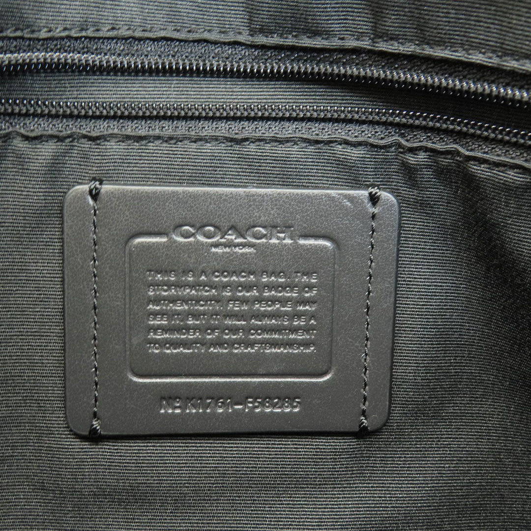 COACH Shoulder Bag F58285 Canvas, Leather gray Long Shoulder Signature Women Used Authentic