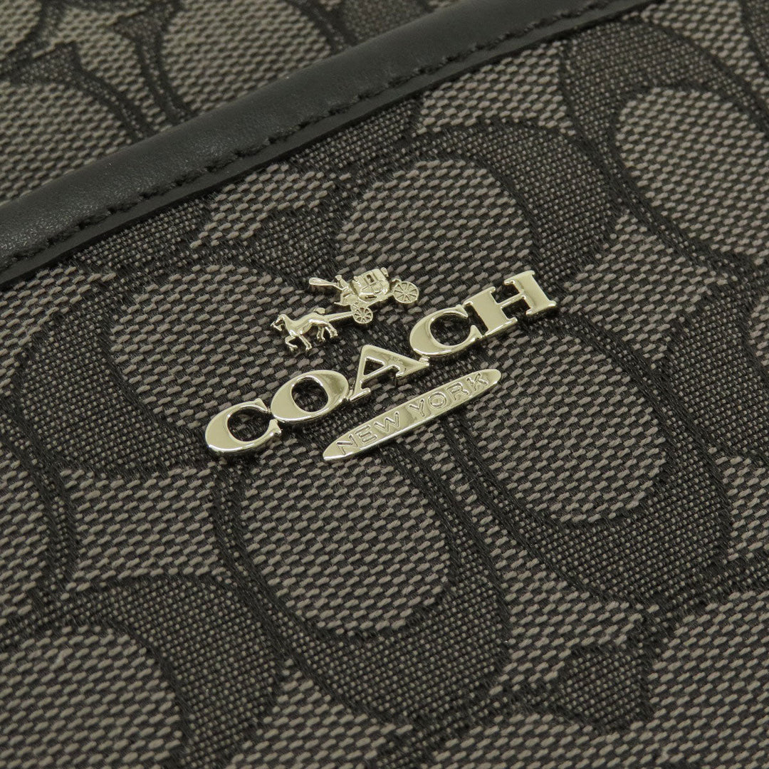 COACH Shoulder Bag F58285 Canvas, Leather gray Long Shoulder Signature Women Used Authentic