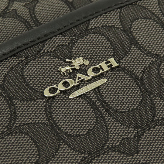 COACH Shoulder Bag F58285 Canvas, Leather gray Long Shoulder Signature Women Used Authentic