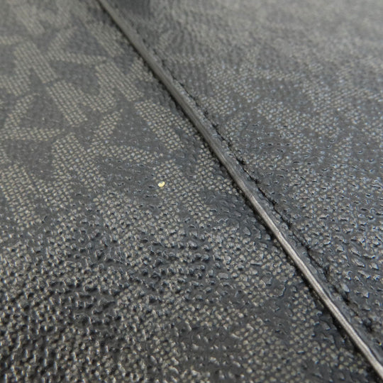 MICHAEL KORS Tote Bag Coated canvas black MK signature Women Used Authentic