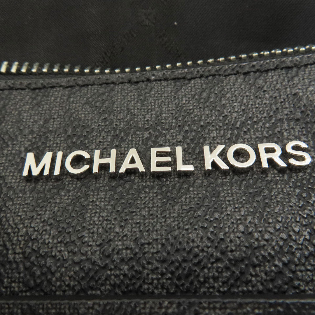 MICHAEL KORS Tote Bag Coated canvas black MK signature Women Used Authentic
