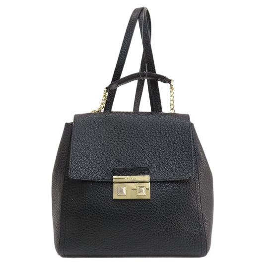 Furla Backpack leather black logo