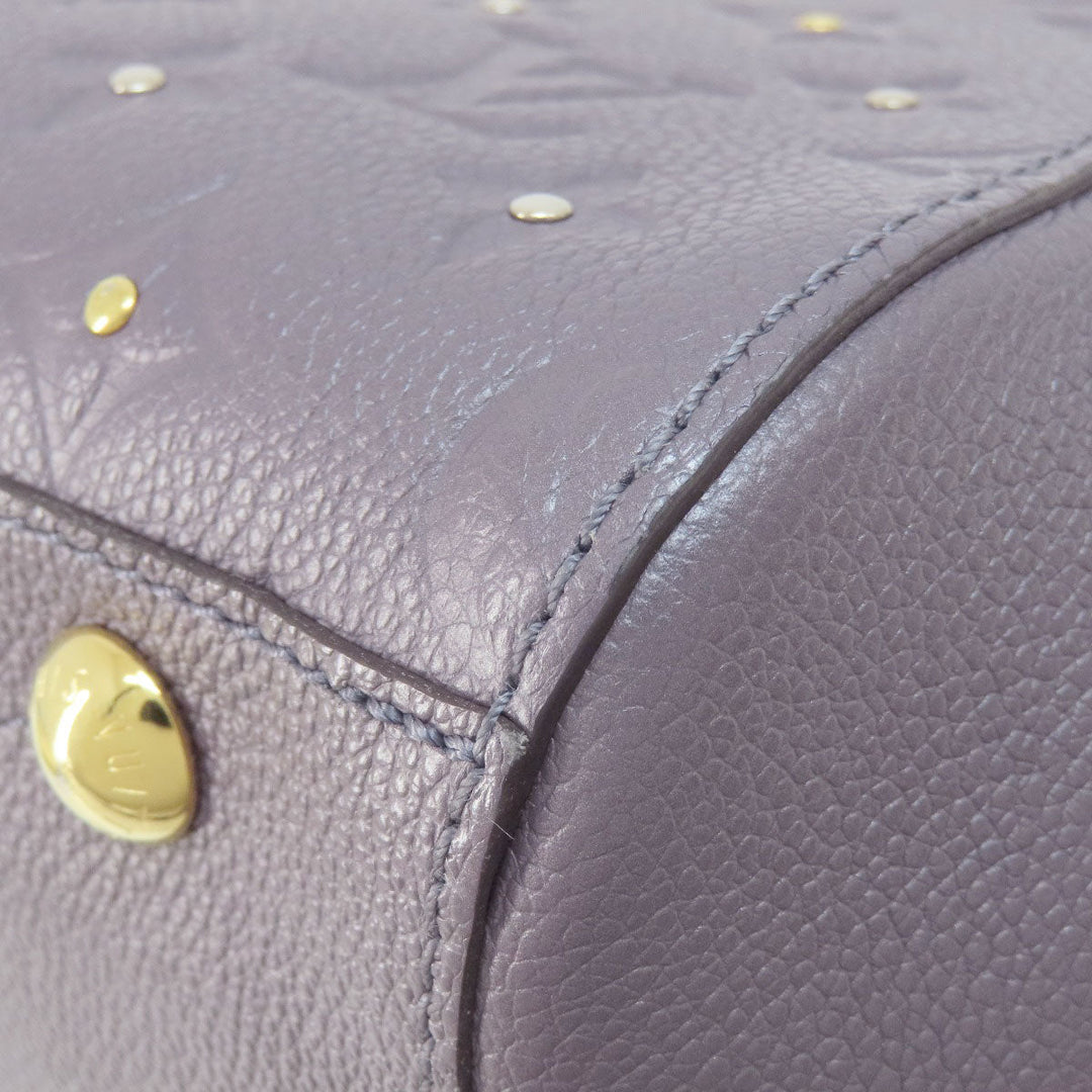 LOUIS VUITTON Handbag M51727 Ann Platt gray Montaigne BB Green Silver Women Used Authentic