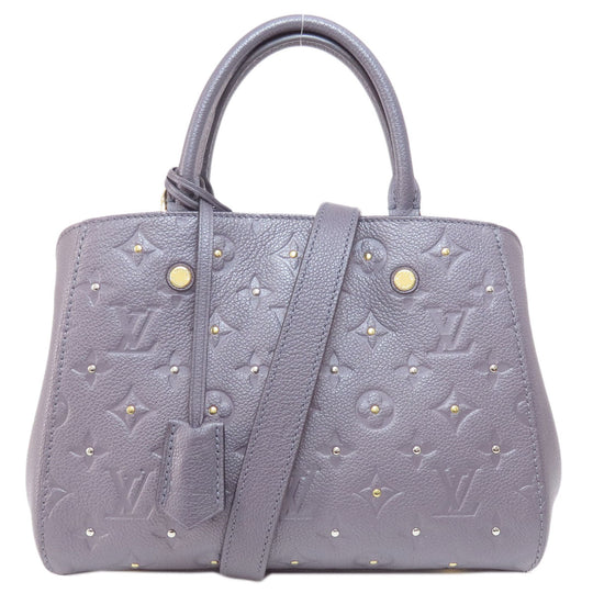 LOUIS VUITTON Handbag M51727 Ann Platt gray Montaigne BB Green Silver Women Used Authentic