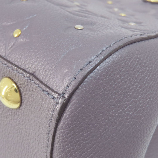 LOUIS VUITTON Handbag M51727 Ann Platt gray Montaigne BB Green Silver Women Used Authentic