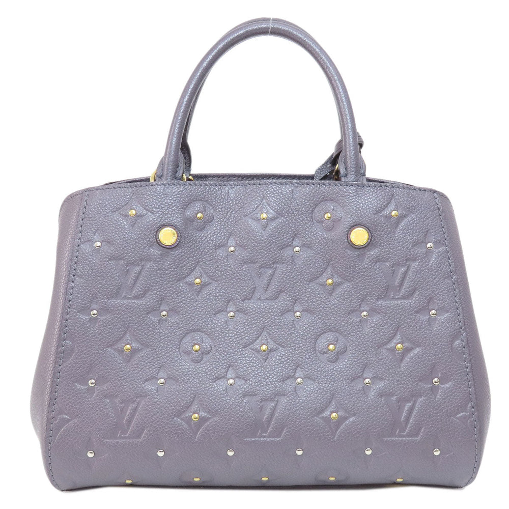 LOUIS VUITTON Handbag M51727 Ann Platt gray Montaigne BB Green Silver Women Used Authentic