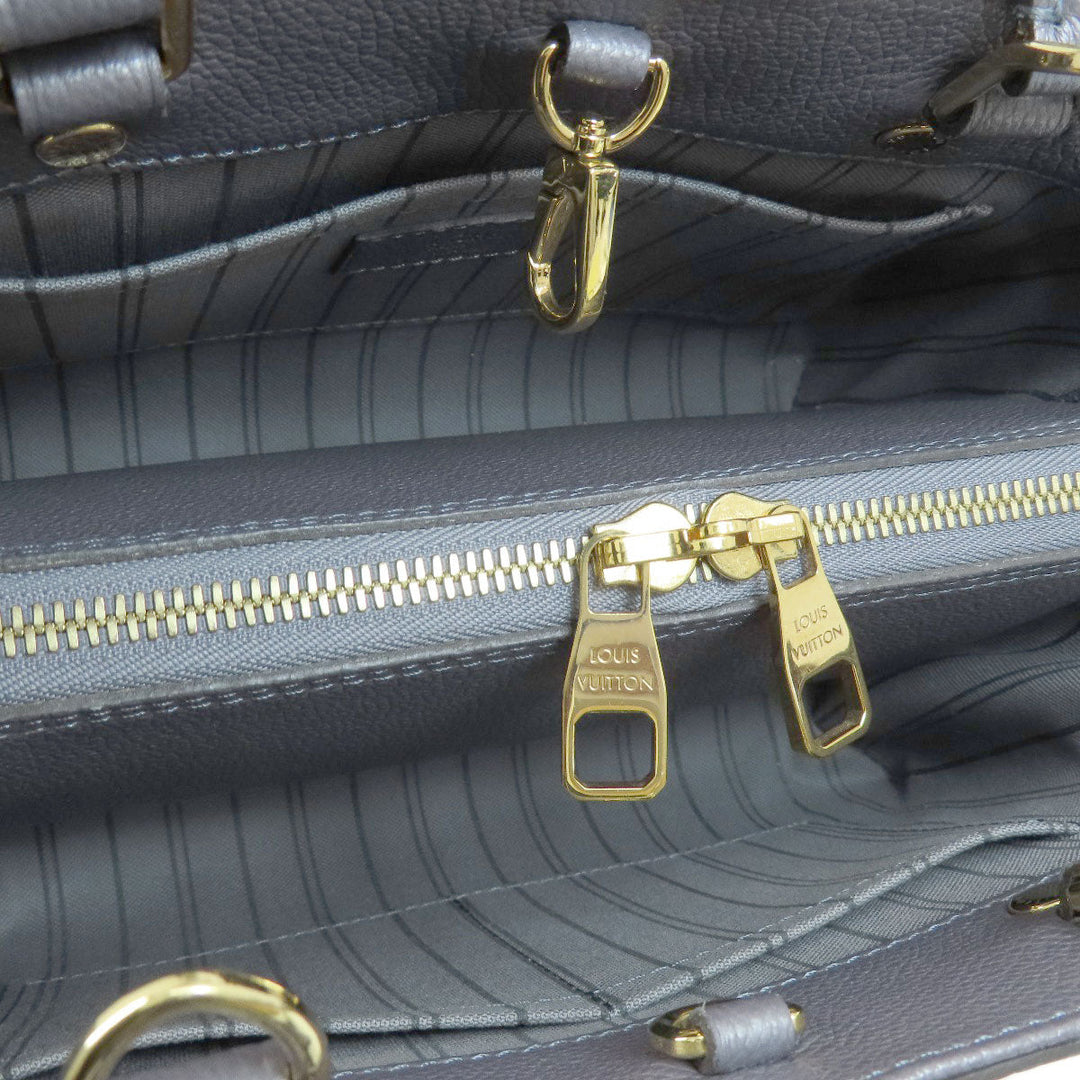 LOUIS VUITTON Handbag M51727 Ann Platt gray Montaigne BB Green Silver Women Used Authentic
