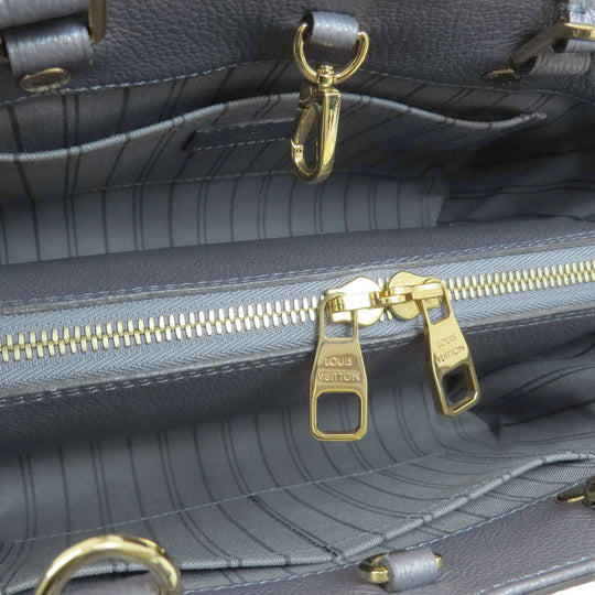 LOUIS VUITTON Handbag M51727 Ann Platt gray Montaigne BB Green Silver Women Used Authentic