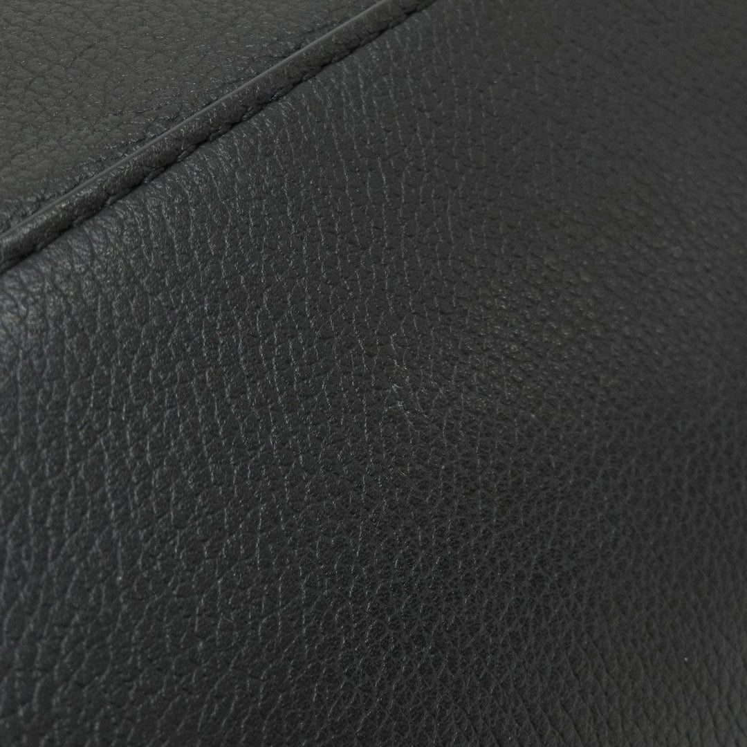 TUMI Tote Bag leather black logo Women Used Authentic
