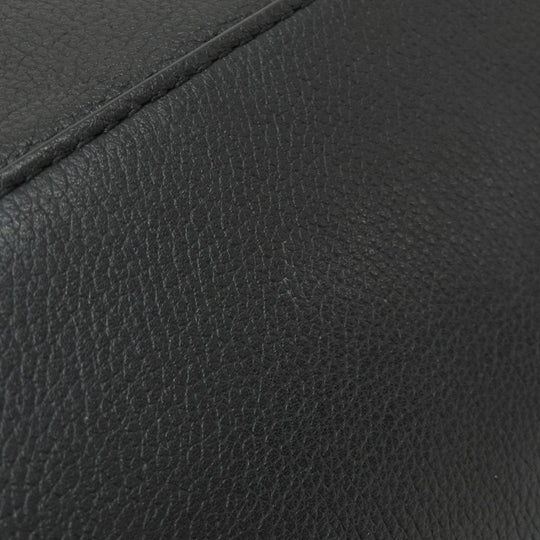 TUMI Tote Bag leather black logo Women Used Authentic