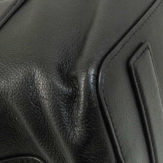 TUMI Tote Bag leather black logo Women Used Authentic