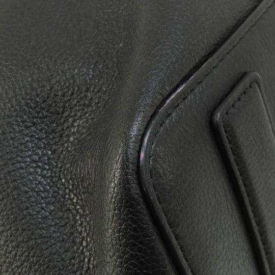 TUMI Tote Bag leather black logo Women Used Authentic