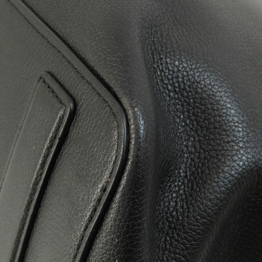 TUMI Tote Bag leather black logo Women Used Authentic
