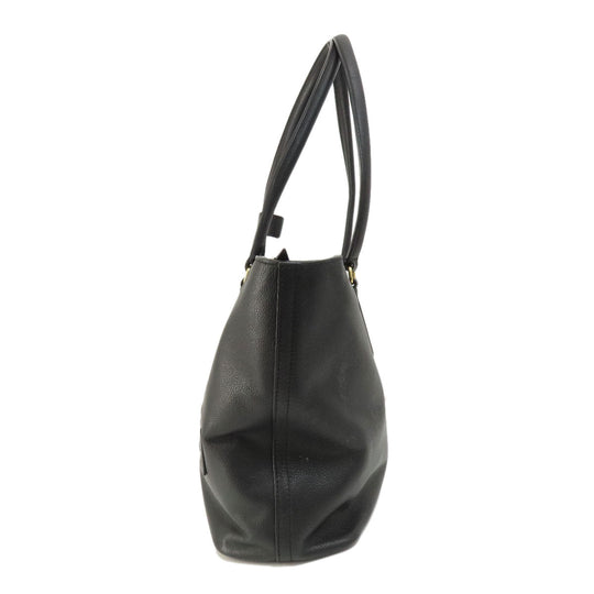 TUMI Tote Bag leather black logo Women Used Authentic