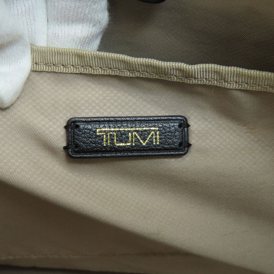 TUMI Tote Bag leather black logo Women Used Authentic