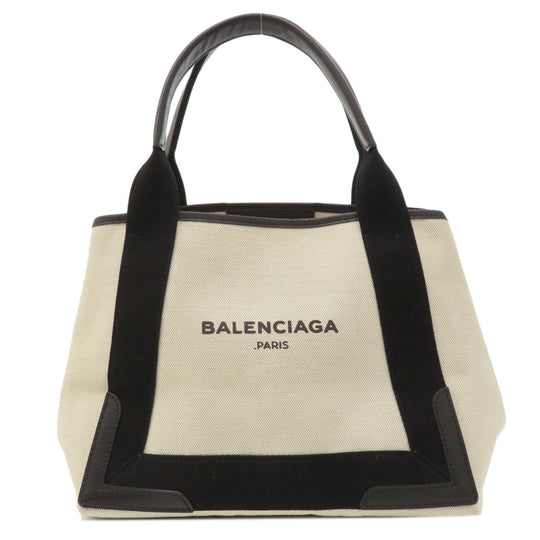 BALENCIAGA Tote Bag canvas white Navy kabas