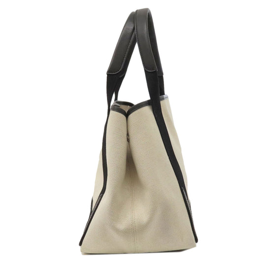 BALENCIAGA Tote Bag canvas white Navy kabas