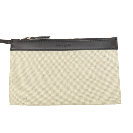 BALENCIAGA Tote Bag canvas white Navy kabas