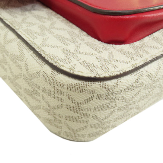 MICHAEL KORS Shoulder Bag PVC white MK Signature Long Shoulder Women Used Authentic