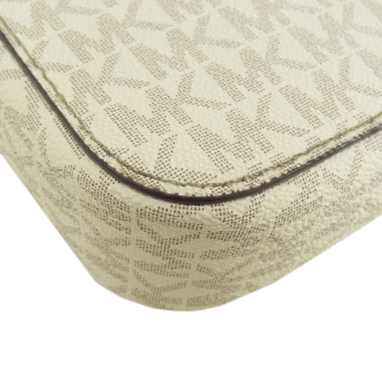 MICHAEL KORS Shoulder Bag PVC white MK Signature Long Shoulder Women Used Authentic