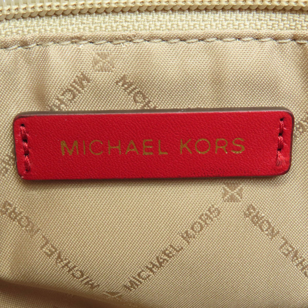 MICHAEL KORS Shoulder Bag PVC white MK Signature Long Shoulder Women Used Authentic
