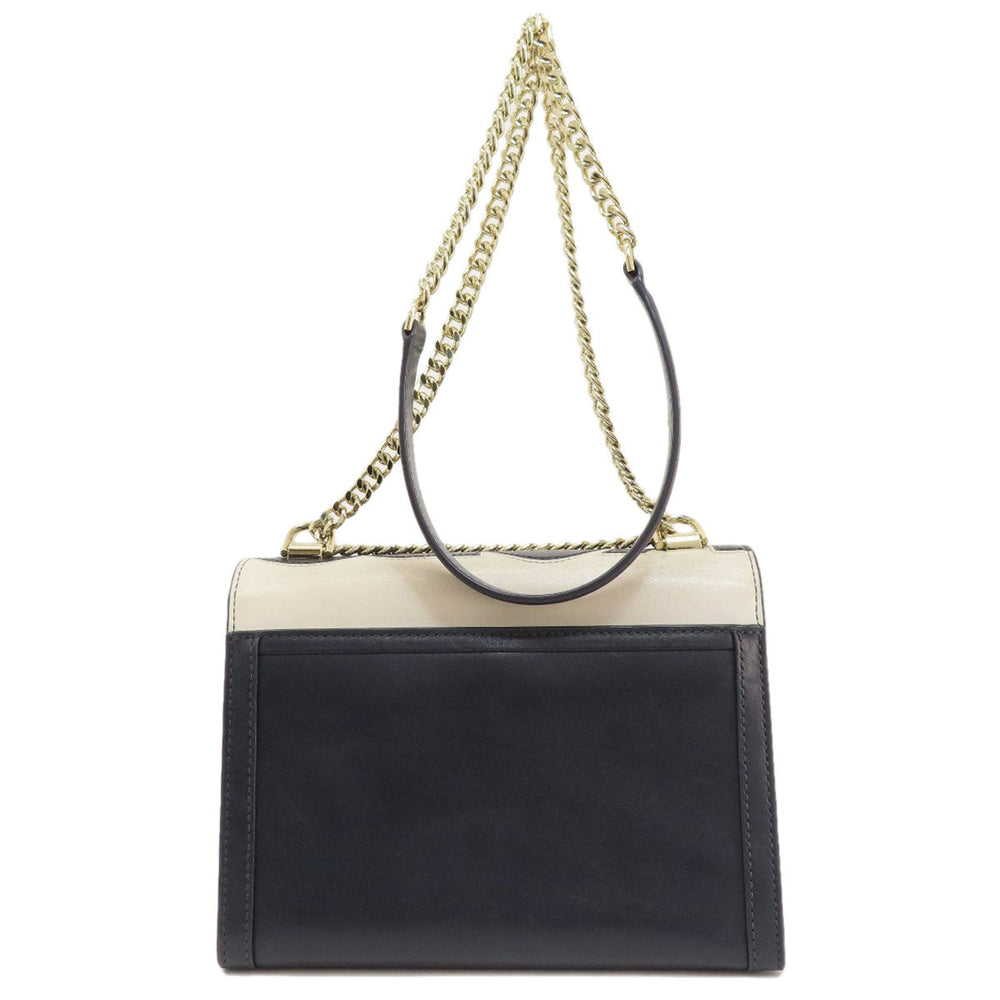 MICHAEL KORS Shoulder Bag Leather, PVC Navy logo Women Used Authentic