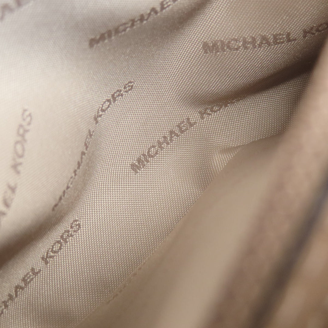 MICHAEL KORS Shoulder Bag leather beige logo Women Used Authentic