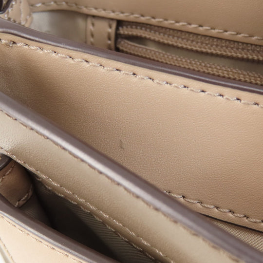 MICHAEL KORS Shoulder Bag leather beige logo Women Used Authentic