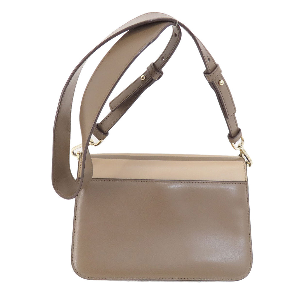 MICHAEL KORS Shoulder Bag leather beige logo Women Used Authentic