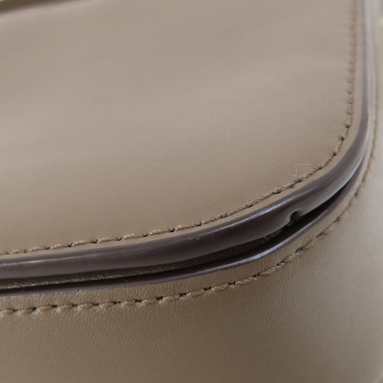 MICHAEL KORS Shoulder Bag leather beige logo Women Used Authentic