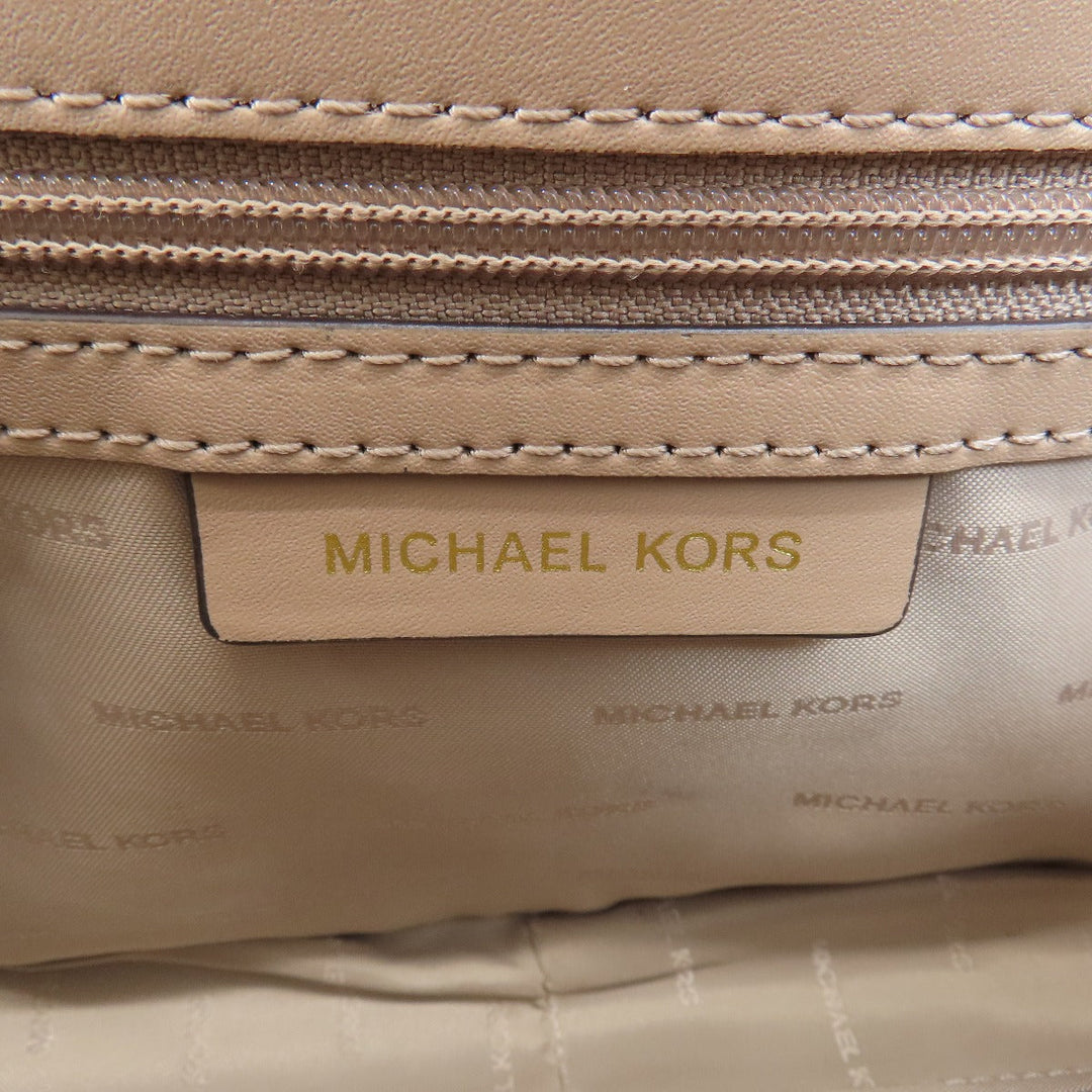MICHAEL KORS Shoulder Bag leather beige logo Women Used Authentic