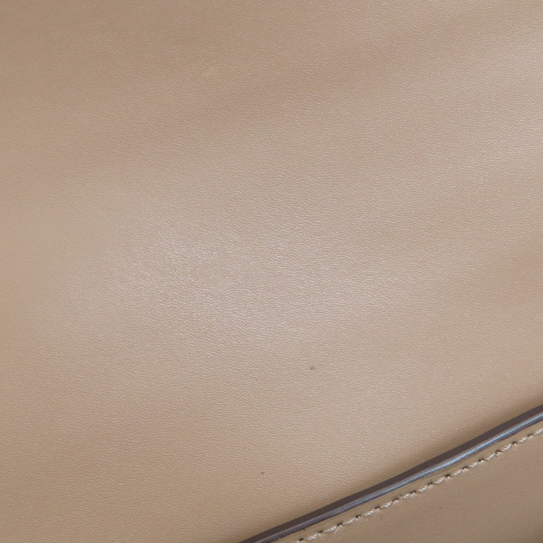 MICHAEL KORS Shoulder Bag leather beige logo Women Used Authentic