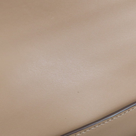 MICHAEL KORS Shoulder Bag leather beige logo Women Used Authentic