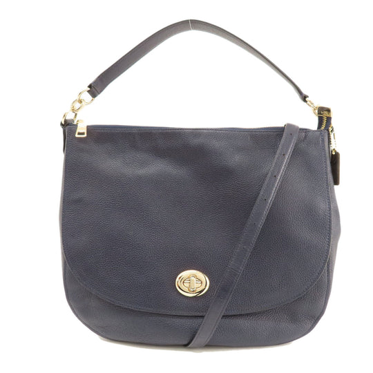 COACH Shoulder Bag 36762 leather Navy 2WAY