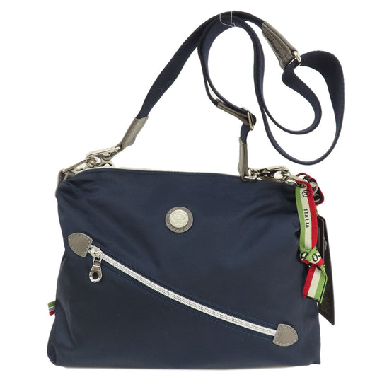 Orobianco Shoulder Bag Nylon Navy logo Women Used Authentic