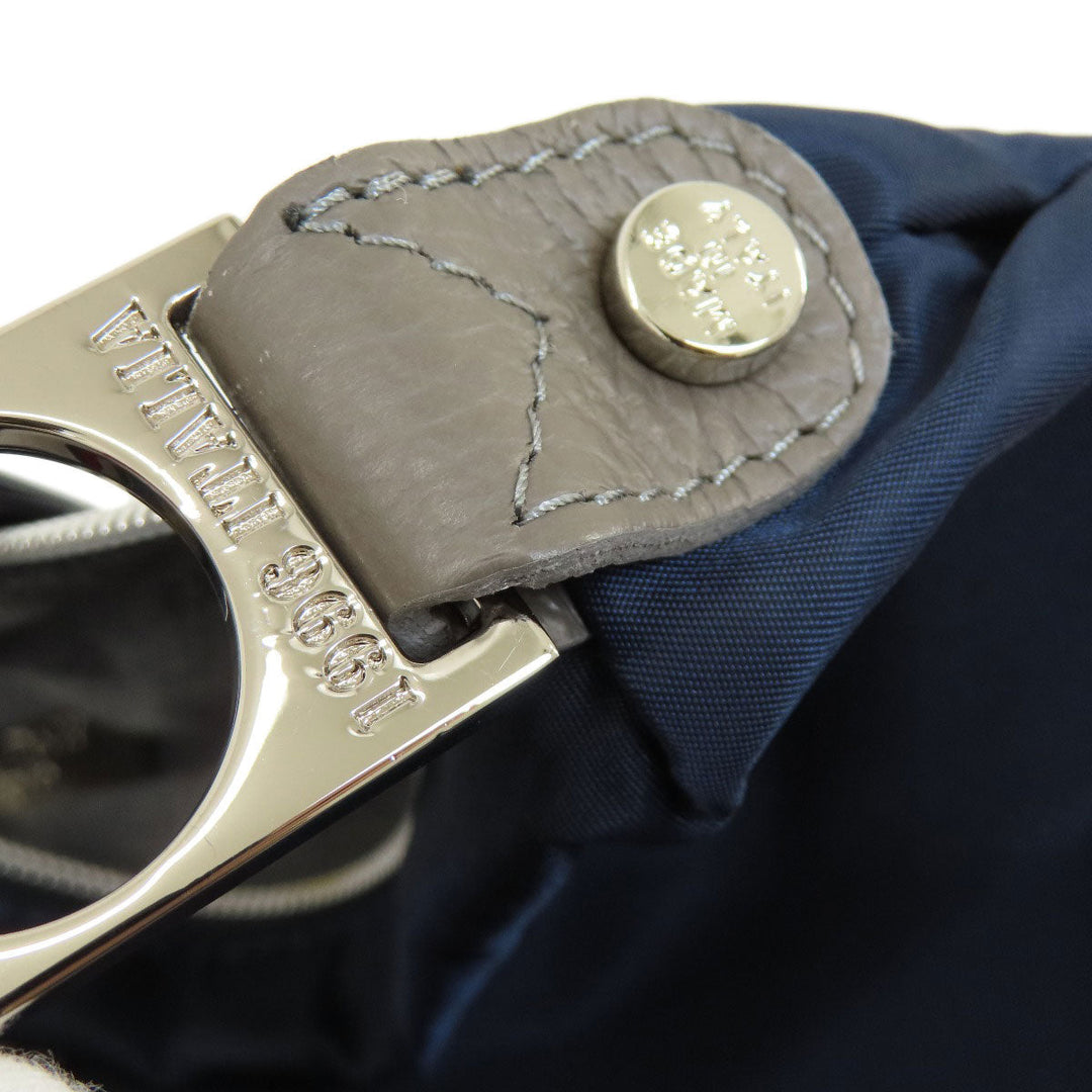 Orobianco Shoulder Bag Nylon Navy logo Women Used Authentic