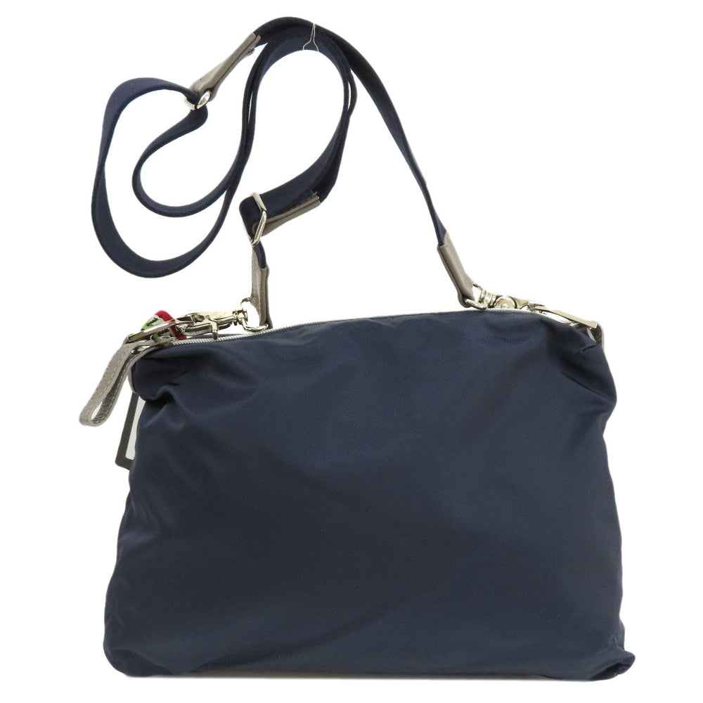 Orobianco Shoulder Bag Nylon Navy logo Women Used Authentic