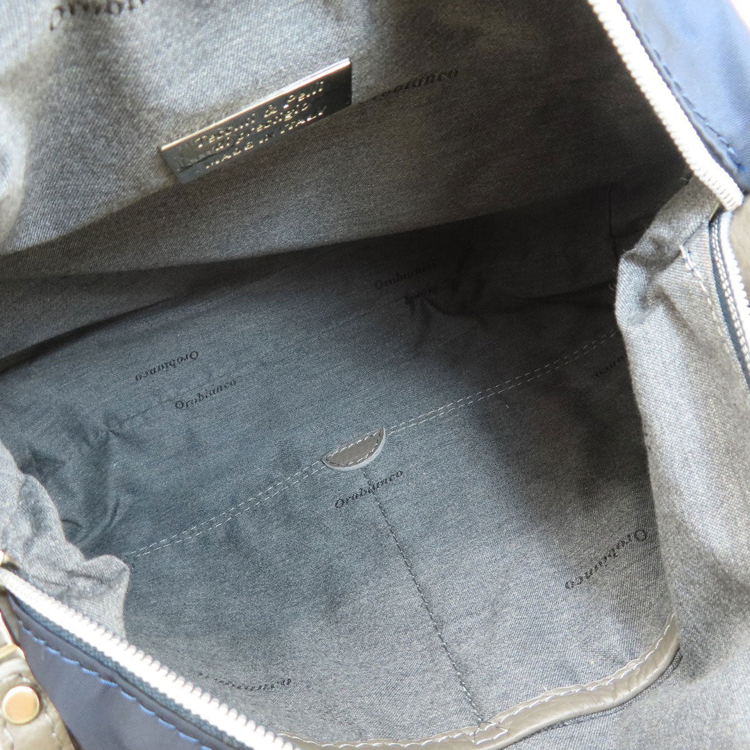 Orobianco Shoulder Bag Nylon Navy logo Women Used Authentic