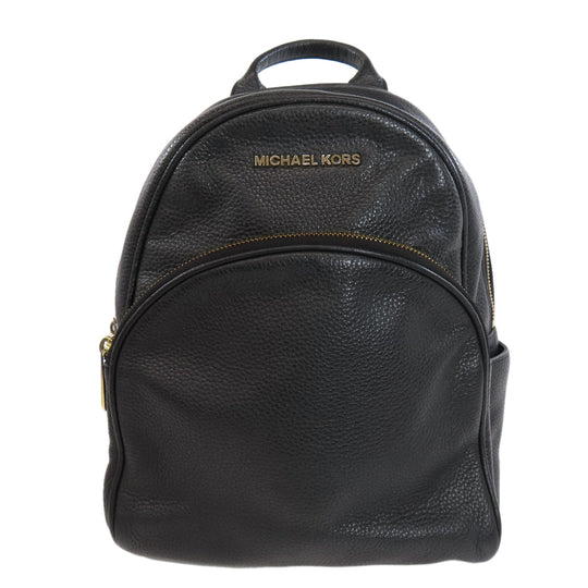 MICHAEL KORS Backpack leather black logo Women Used Authentic