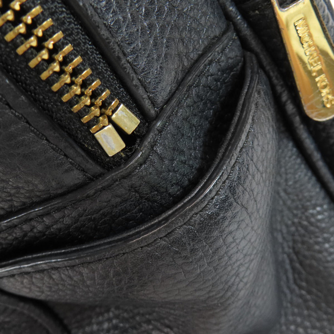 MICHAEL KORS Backpack leather black logo Women Used Authentic