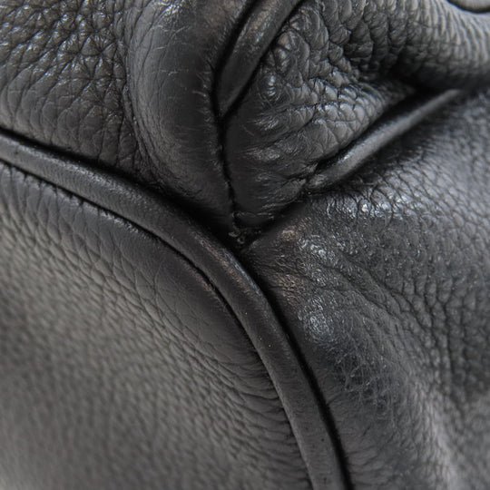 MICHAEL KORS Backpack leather black logo Women Used Authentic