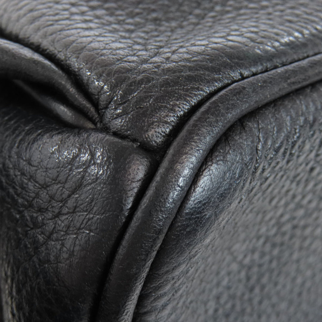 MICHAEL KORS Backpack leather black logo Women Used Authentic