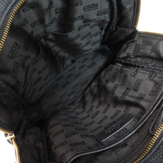 MICHAEL KORS Backpack leather black logo Women Used Authentic