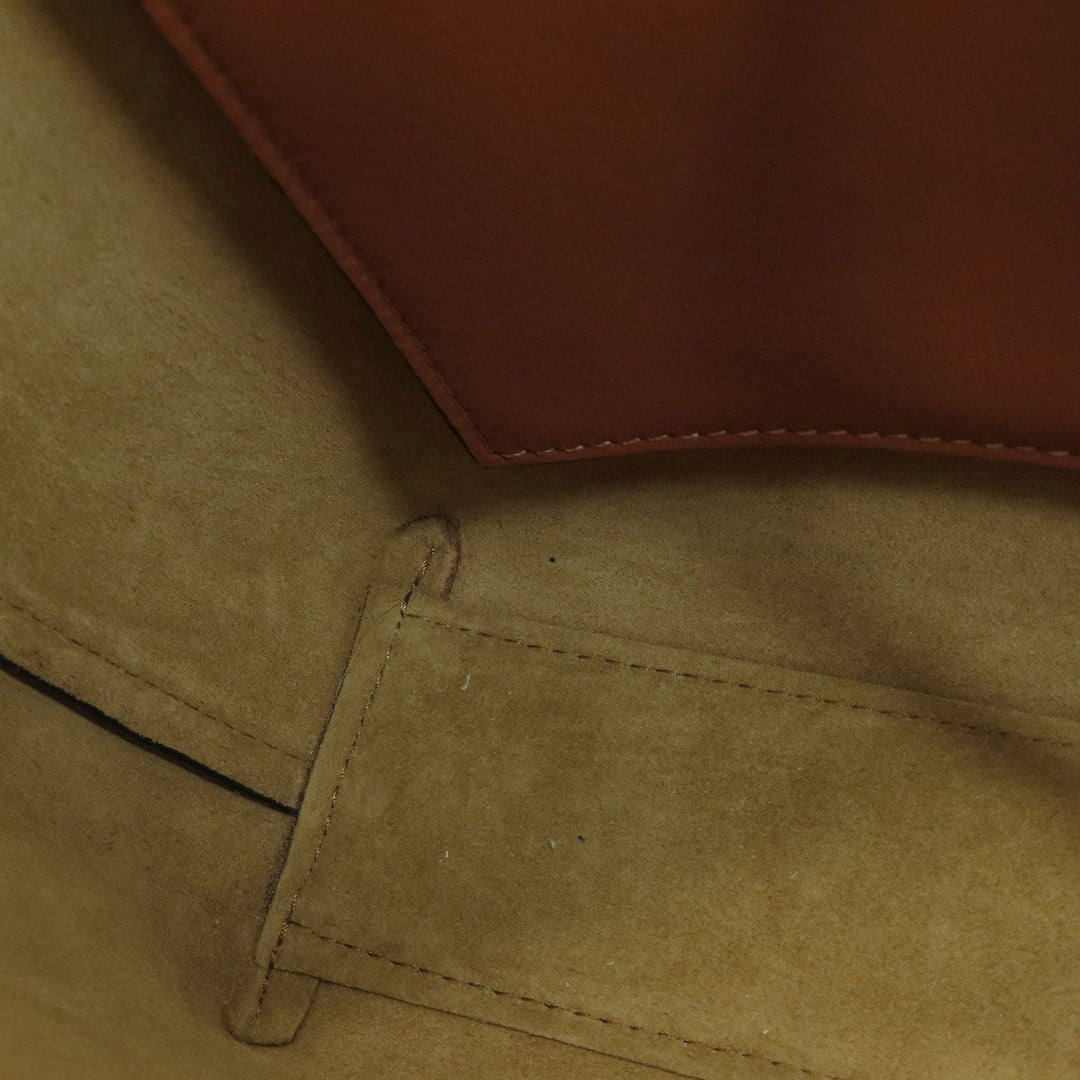 LOEWE Tote Bag Calfskin Brown anagram Women Used Authentic