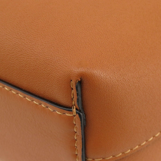 LOEWE Tote Bag Calfskin Brown anagram Women Used Authentic