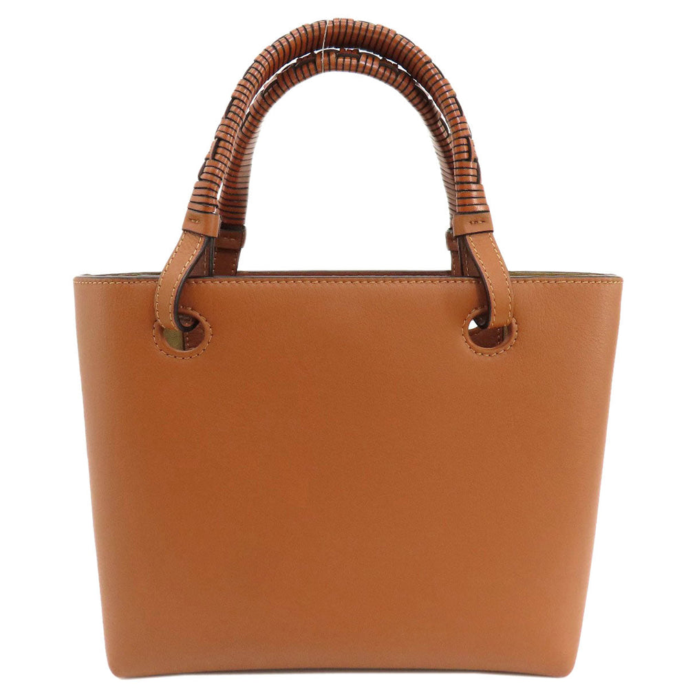 LOEWE Tote Bag Calfskin Brown anagram Women Used Authentic