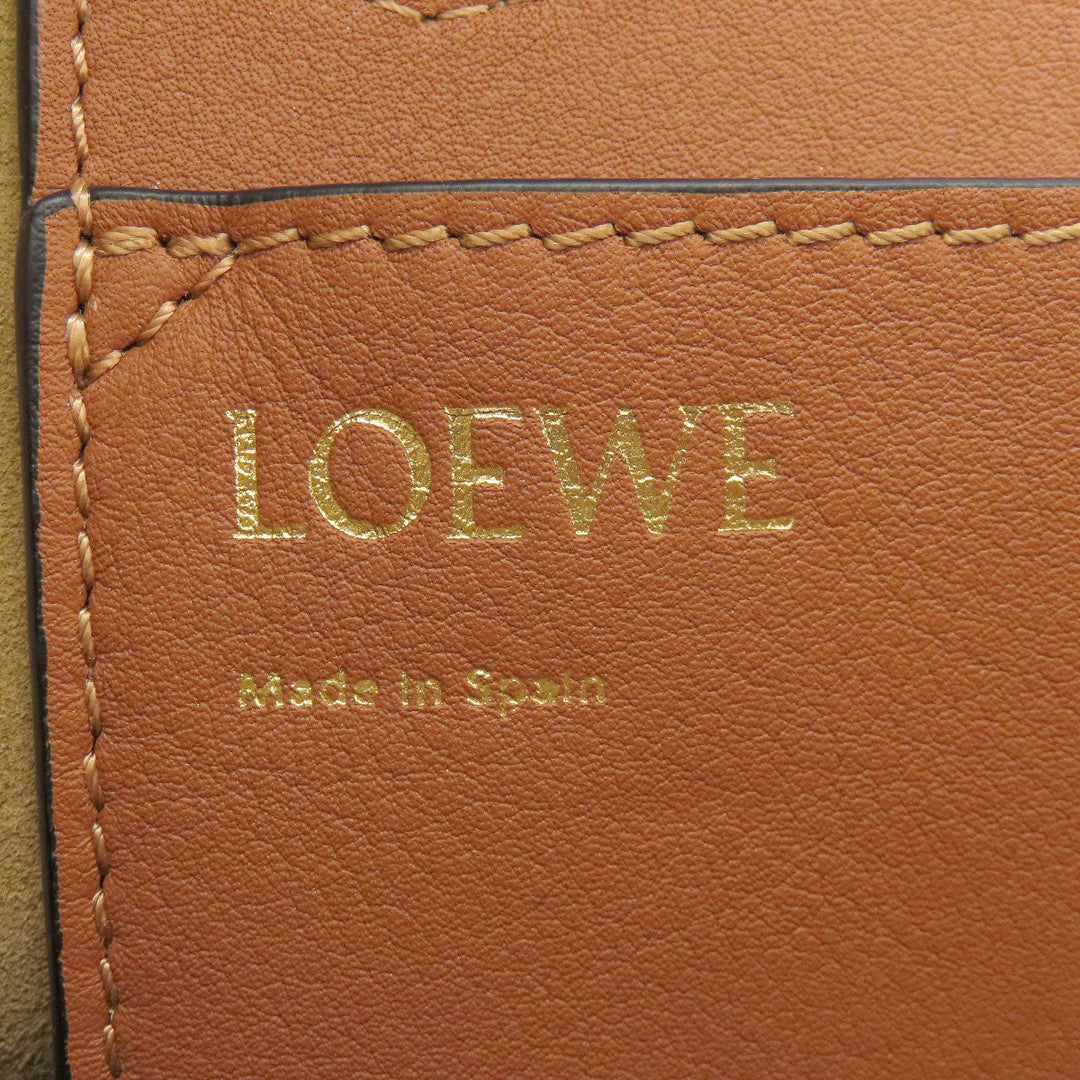LOEWE Tote Bag Calfskin Brown anagram Women Used Authentic